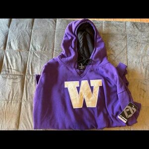Womens 2xl Uni Of Washington Huskies Colosseum Pullover Hooded Sweatshirt NWT UW